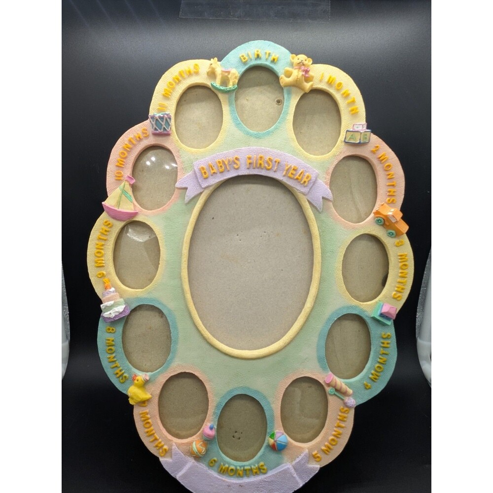Unique Collection Baby's First Year Photo Picture Frame Baby Shower Gift NEW